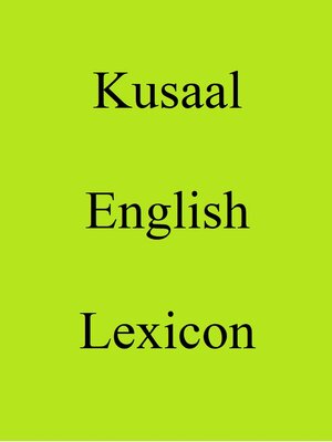 cover image of Kusaal English Lexicon